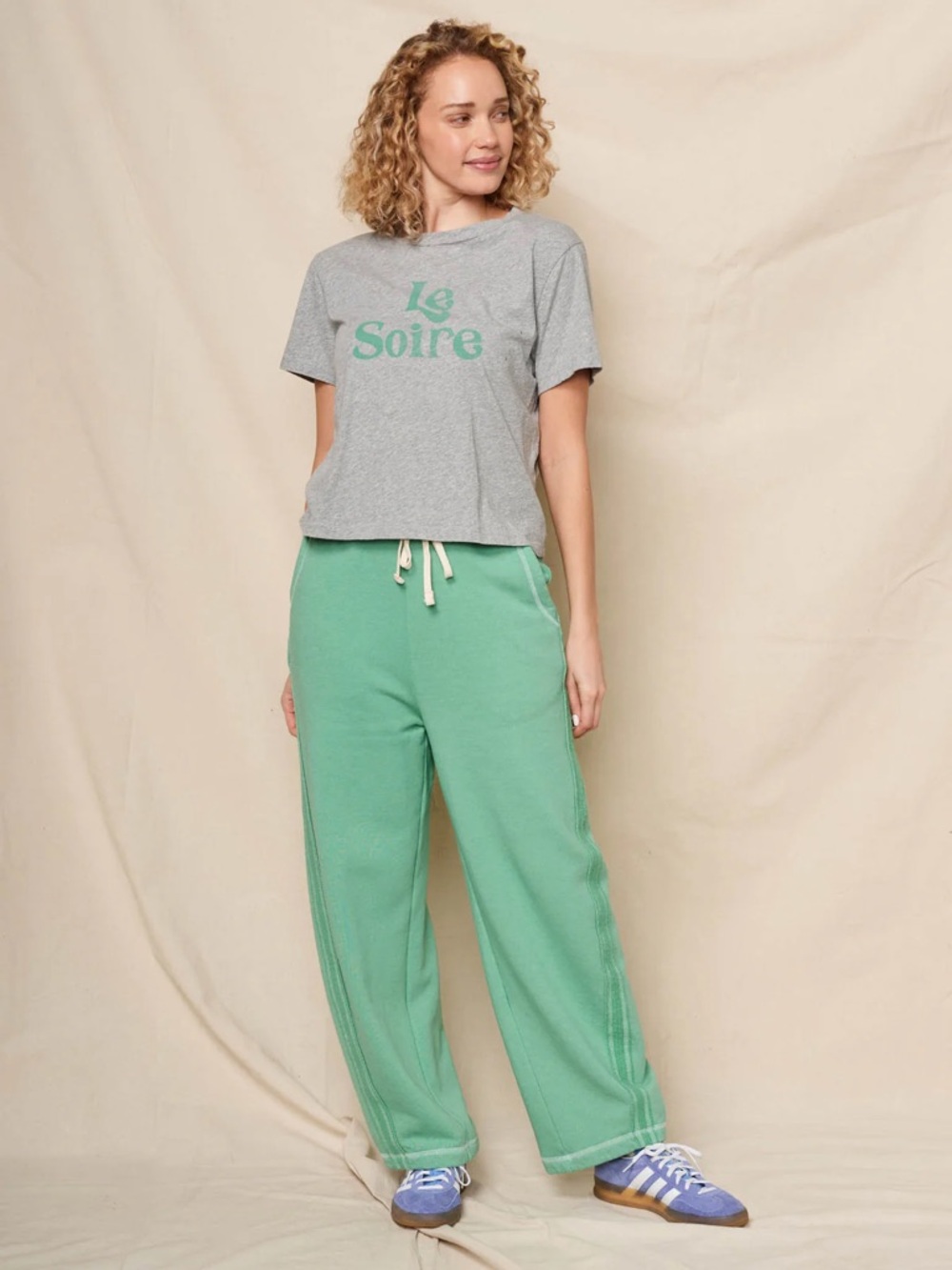 Sundry Gray Tee with Green Logo